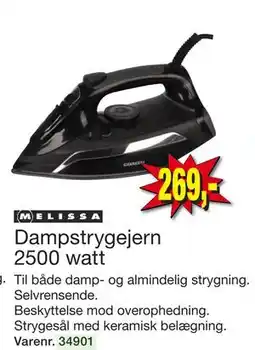 Harald Nyborg Dampstrygejern 2500 watt, DKK 269 tilbud
