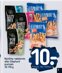 REMA 1000 Nordthy nøddemix eller Elephant pretzels tilbud