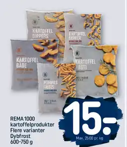 REMA 1000 Dybfrost REMA 1000 kartoffelprodukter Flere varianter tilbud