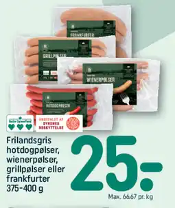 REMA 1000 Frilandsgris hotdogpølser, wienerpølser, grillpølser eller frankfurter tilbud