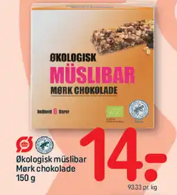 REMA 1000 Økologisk müslibar Mørk chokolade tilbud