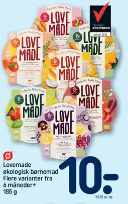 REMA 1000 Lovemade økologisk børnemad Flere varianter fra 6 måneder+ tilbud