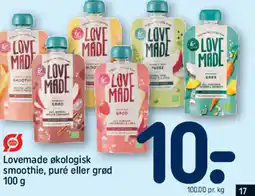 REMA 1000 Lovemade økologisk smoothie, puré eller grød tilbud
