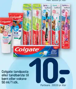 REMA 1000 Colgate tandpasta eller tandbørste til børn eller voksne tilbud