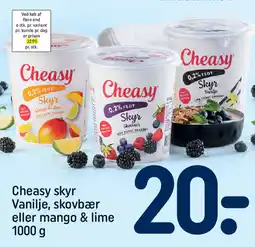 REMA 1000 Cheasy skyr Vanilje, skovbær eller mango & lime tilbud