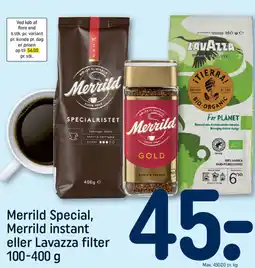 REMA 1000 Merrild Merrild i Special, nstant eller Lavazza filter tilbud