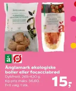 Kvickly Änglamark økologiske boller eller focacciabrød tilbud
