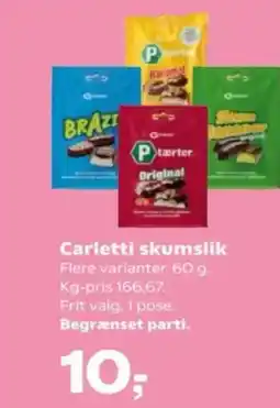 Kvickly Carletti skumslik tilbud