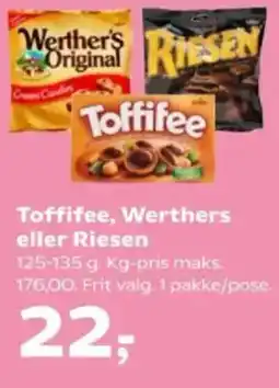 Kvickly Toffifee, Werthers eller Riesen tilbud
