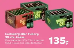 Kvickly Carlsberg eller Tuborg 30 stk. kasse tilbud