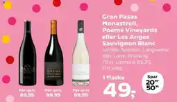 Kvickly Gran Pasas Monastrell, Poeme Vineyards eller Les Anges Sauvignon Blanc tilbud