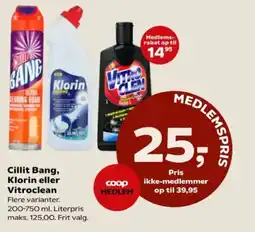 Kvickly Cillit Bang, Klorin eller Vitroclean tilbud