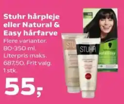 Kvickly Stuhr hårpleje eller Natural & Easy hårfarve tilbud