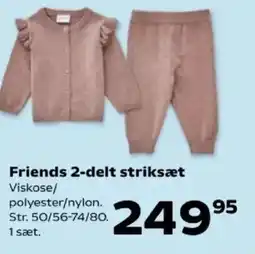 Kvickly Friends 2-delt striksæt Viskose/ tilbud