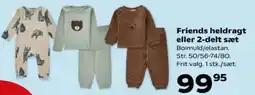 Kvickly Friends heldragt eller 2-delt sæt Boimuld/elastan. tilbud