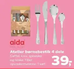 Kvickly Atelier børnebestik 4 dele tilbud