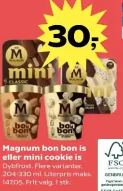 Kvickly Magnum bon bon is eller mini cookie is tilbud