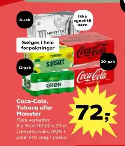 Kvickly Coca-Cola, Tuborg eller Monster tilbud