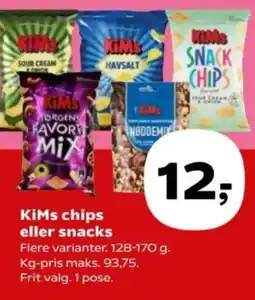 SuperBrugsen KiMs chips eller snacks tilbud