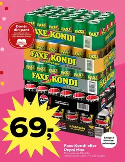 SuperBrugsen Faxe Kondi eller Pepsi Max tilbud