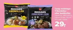 SuperBrugsen Coop middags- frikadeller eller kødboller tilbud
