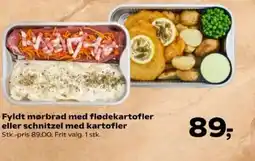 SuperBrugsen Fyldt mørbrad med flødekartofler eller schnitzel med kartofler tilbud