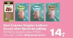 SuperBrugsen Den Grønne Slagter kalkun- bacon eller fjerkræs pålæg tilbud