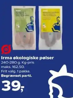 SuperBrugsen Irma økologiske pølser tilbud
