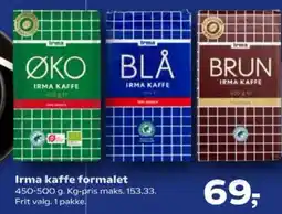 SuperBrugsen Irma kaffe formalet tilbud