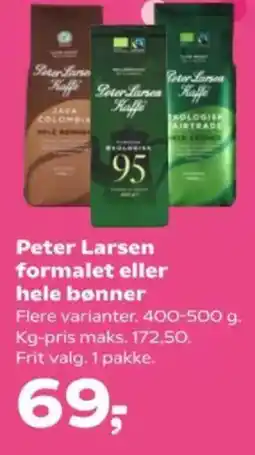 SuperBrugsen Peter Larsen formalet eller hele bønner tilbud