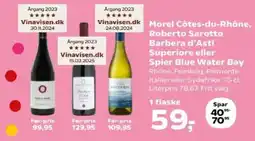 SuperBrugsen Morel Côtes-du-Rhône, Barbera d'Asti Superiore eller Spier Blue Water Bay tilbud