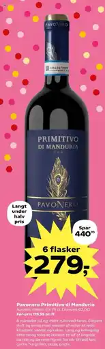 SuperBrugsen Pavonero Primitivo di Manduria tilbud