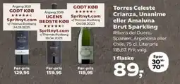 SuperBrugsen Torres Celeste Crianza, Unanime eller Amaluna Brut Sparkling tilbud