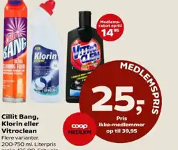 SuperBrugsen Cillit Bang, Klorin eller Vitroclean tilbud