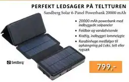 CBC Sandberg Solar 6-Panel Powerbank 20000 mAh, DKK 799 tilbud