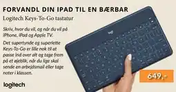 CBC Logitech Keys-To-Go tastatur, DKK 649 tilbud
