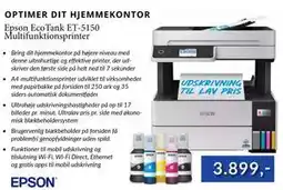 CBC Epson EcoTank ET-5150 Multifunktionsprinter, DKK 3899 tilbud