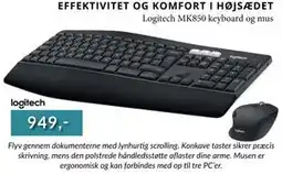 CBC Logitech MK850 keyboard og mus, DKK 949 tilbud