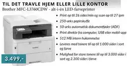 CBC Brother MFC-L3760CDW - alt-i-én LED-farveprinter, DKK 3499 tilbud