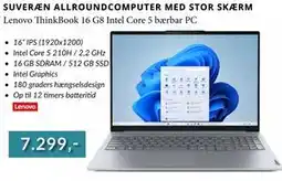 CBC Lenovo ThinkBook 16 G8 Intel Core 5 bærbar PC, DKK 7299 tilbud