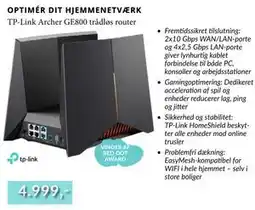 CBC TP-Link Archer GE800 trådløs router, DKK 4999 tilbud