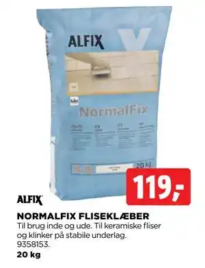 jem & fix NORMALFIX FLISEKLÆBER, DKK 119 tilbud