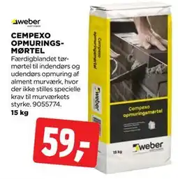 jem & fix CEMPEXO OPMURINGS MØRTEL, DKK 59 tilbud