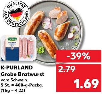 Kaufland K-Purland Grobe Bratwurst tilbud