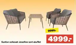 Bauhaus Sunfun sofasæt Josefine sort alu/flet tilbud