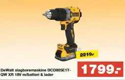 Bauhaus DeWalt slagboremaskine DCD805E1T- QW XR 18V m/batteri & lader tilbud