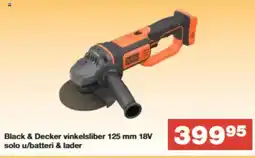 Bauhaus Black & Decker vinkelsliber 18V solo u/batteri & lader tilbud
