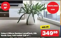 Bauhaus Holse & Wibroe Bambus LamelPlank, Klik Nordic Grey, hvid matlak tilbud