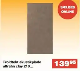 Bauhaus Troldtekt akustikplade ultrafin clay 210... tilbud