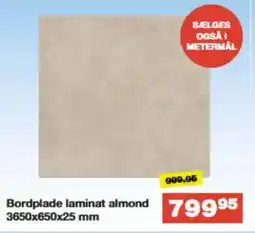 Bauhaus Bordplade laminat almond tilbud